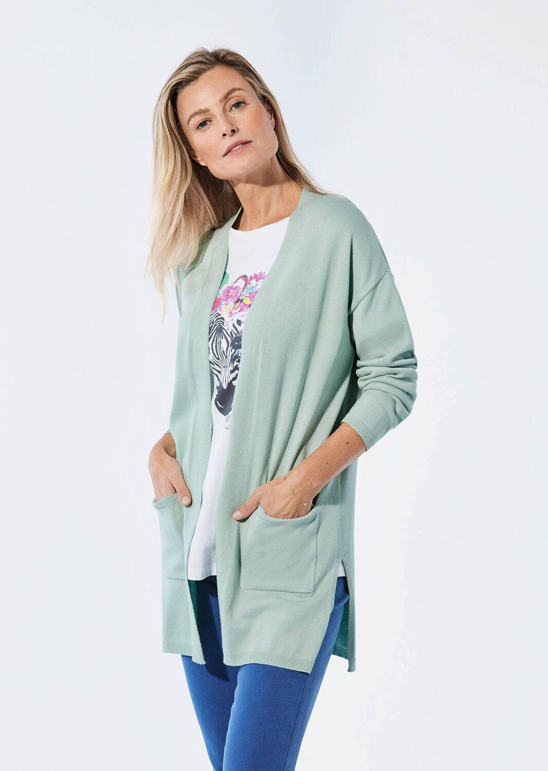 

Кардиган GOLDNER Longstrickjacke, цвет bergsee