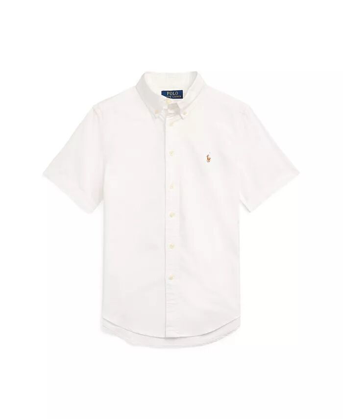 

Рубашка Oxford с коротким рукавом для больших мальчиков из хлопка Polo Ralph Lauren, белый