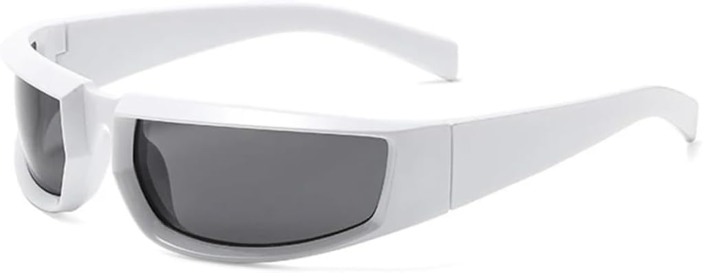 

Ретро-панк женские солнцезащитные очки, модные разноцветные зеркальные очки с защитой от УФ-излучения UV400, мужские очки для активного отдыха, спорта и вождения UATXTAU, White Grey