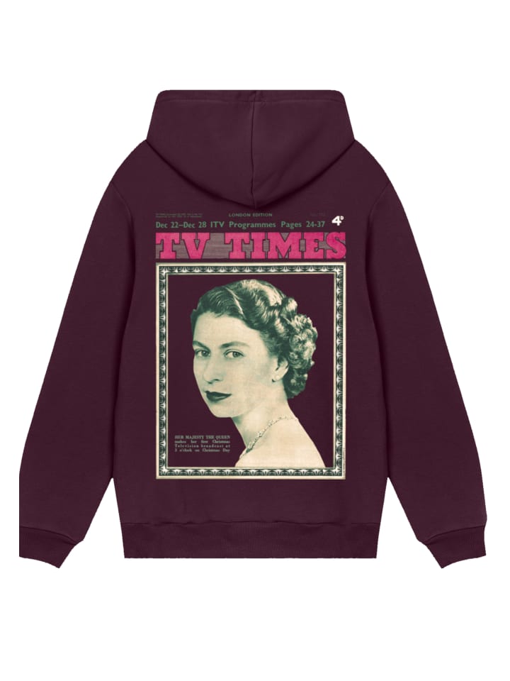 

F4NT4STIC Худи TV Times, обложка журнала Queen Elizabeth II за 1957 год, бордового цвета