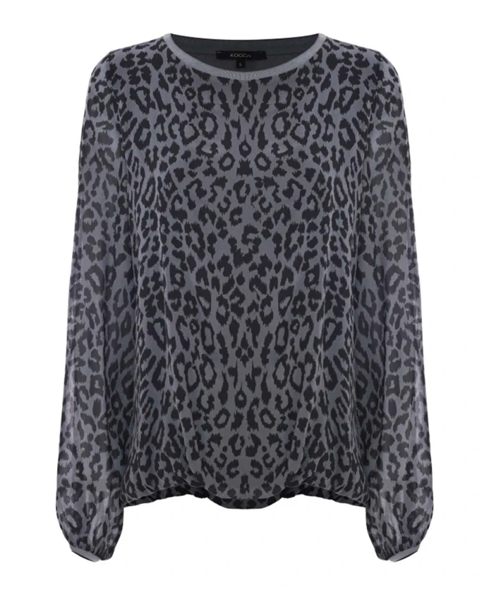 

Стильная блузка с длинными рукавами и принтом Kocca, серый