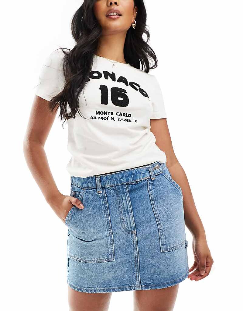 

Джинсовая юбка с карманами ASOS DESIGN