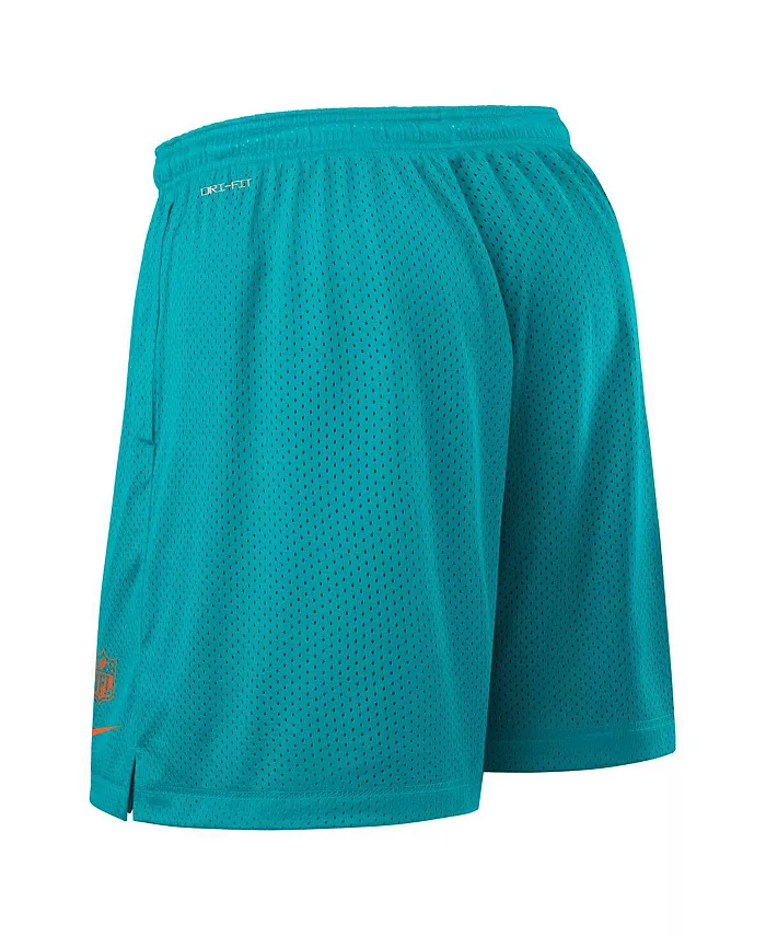 Мужские реверсивные шорты для тренировок Aqua Miami Dolphins Sideline Nike — фото 3