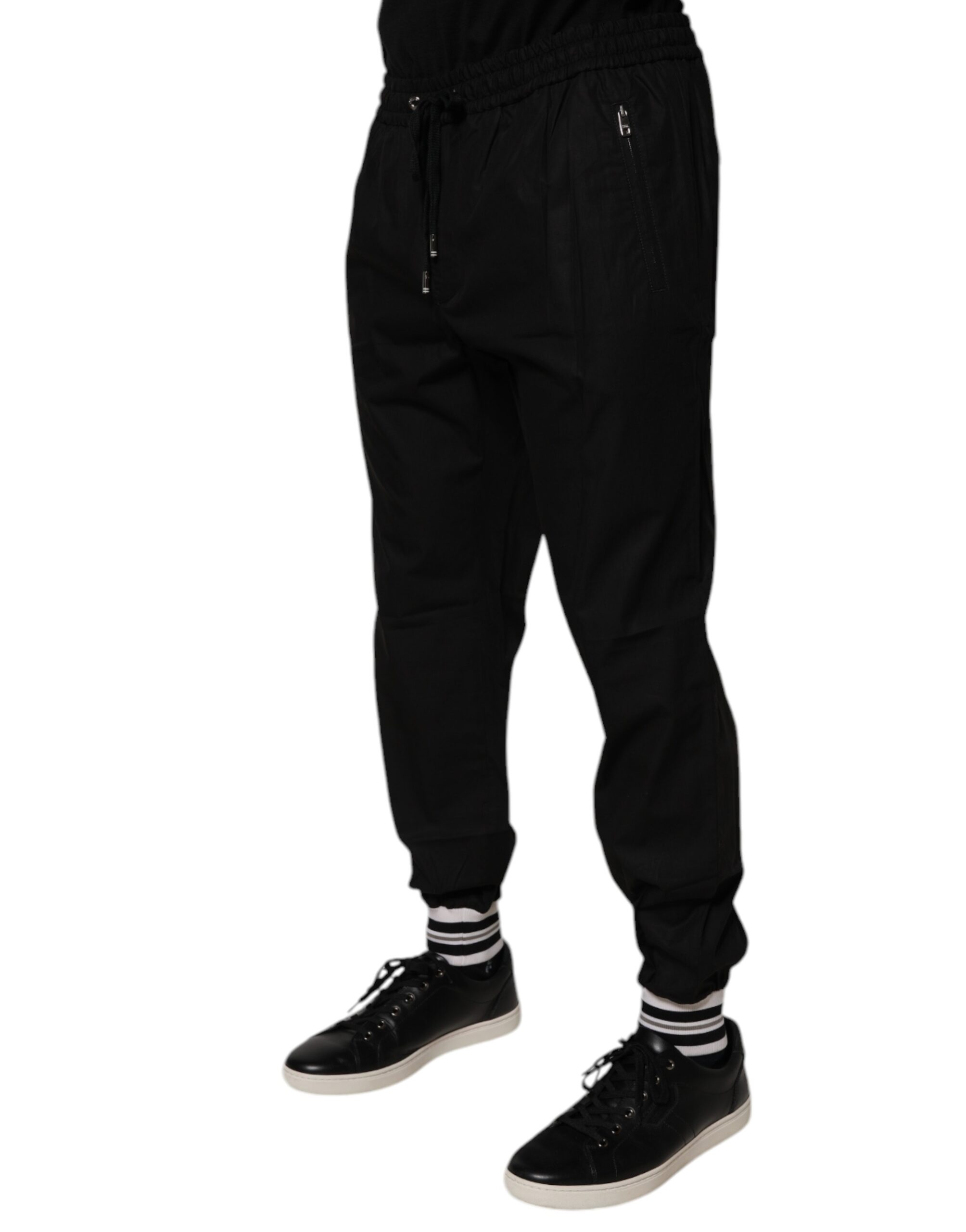 Черные хлопковые мужские спортивные штаны Jogger Dolce & Gabbana — фото 2