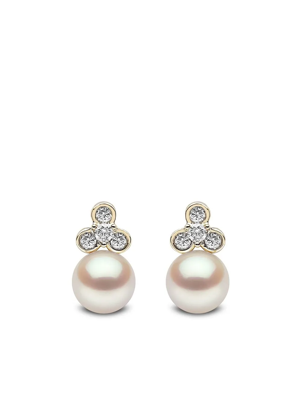 

Серьги-гвоздики Trend из желтого золота с бриллиантами и жемчугом Yoko London, золотой