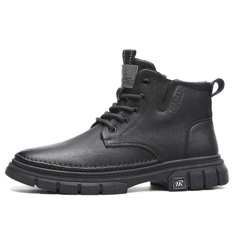 

KACHILANG Мужские ботинки Martin с черной флисовой подкладкой, цвет Black Fleece-Lined