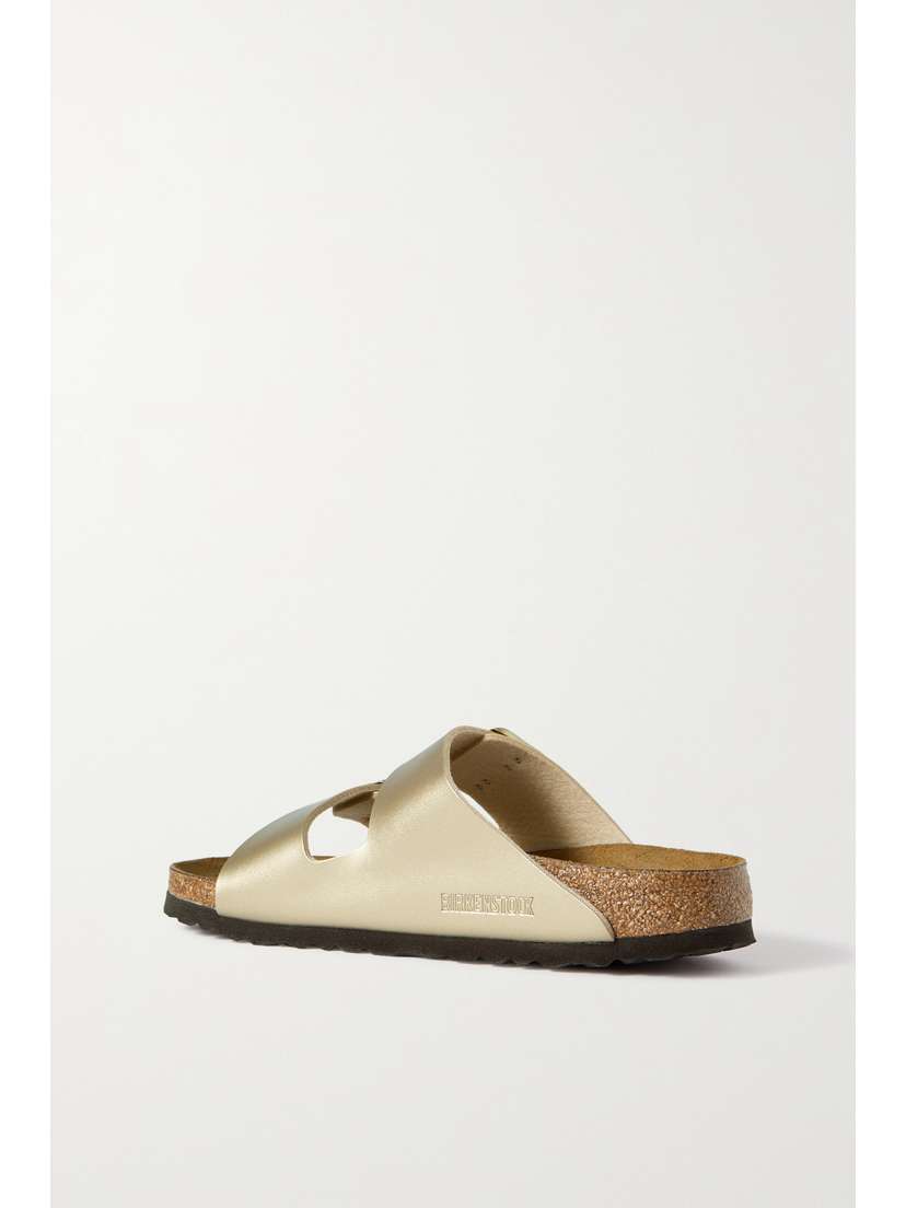 Сандалии Arizona из металлизированной искусственной кожи Birkenstock, золотой — фото 3