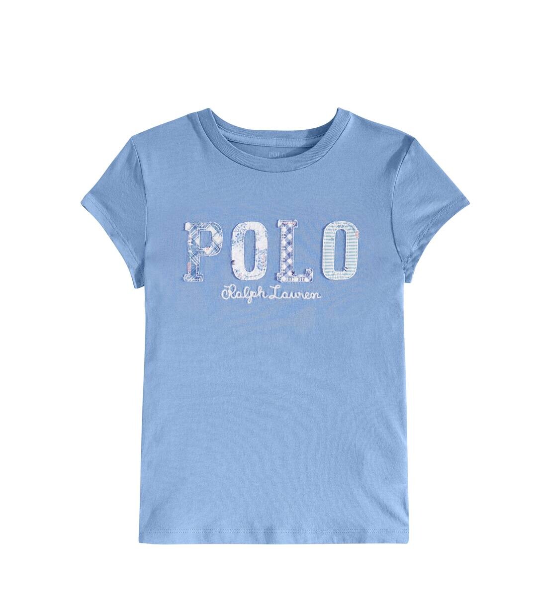 

Футболка из хлопкового джерси с принтом Polo Ralph Lauren Kids, цвет campus blue