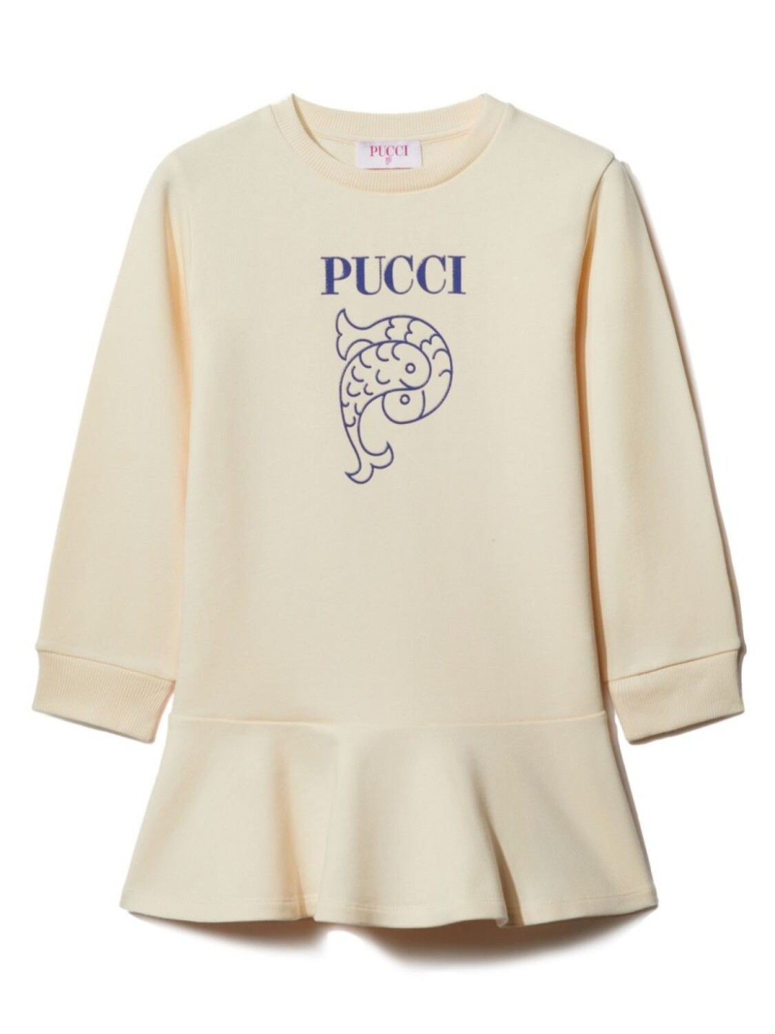 

PUCCI Junior хлопковое платье с логотипом, белый