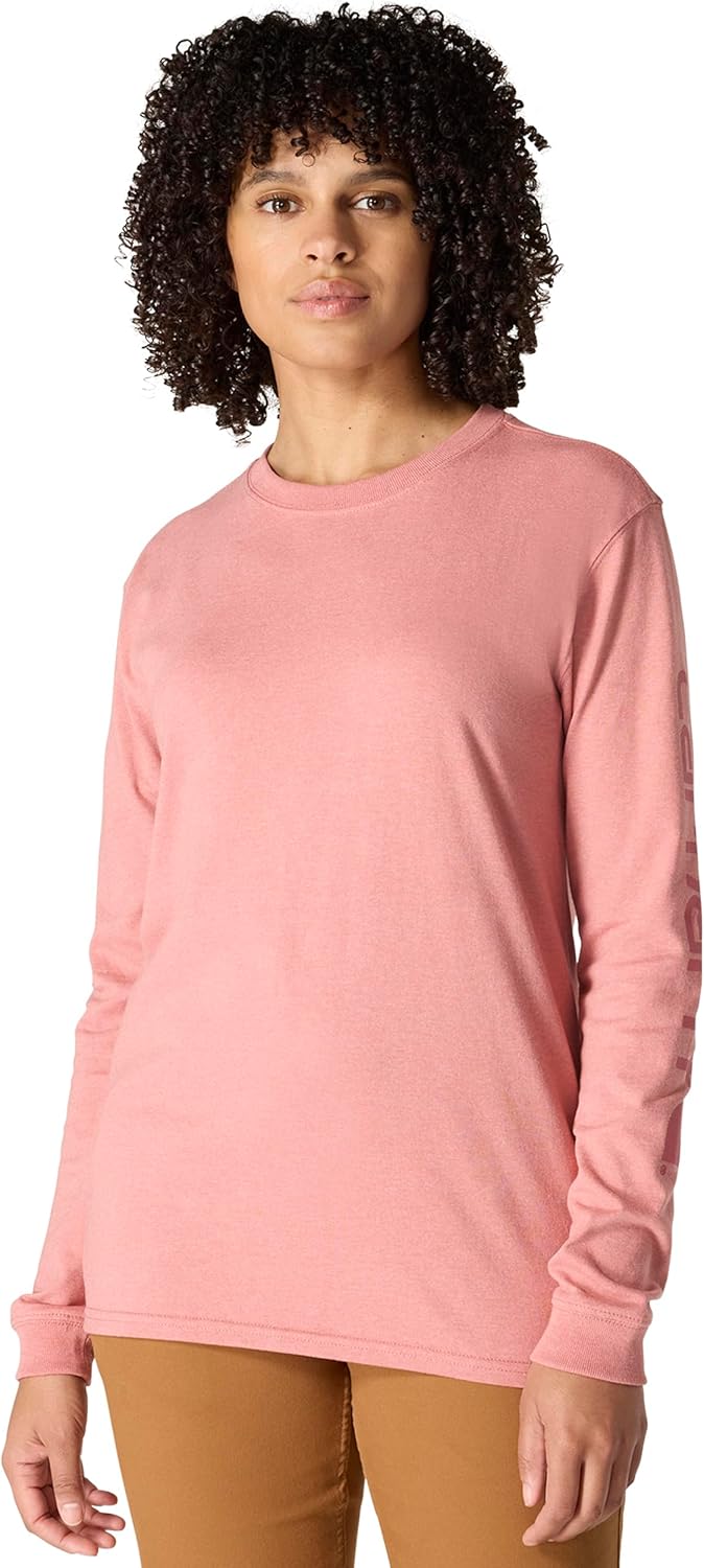 

Carhartt женская футболка с длинным рукавом, свободный крой, плотная ткань, принт с логотипом на рукаве, Rose Tint Heather, Розовый, Carhartt женская футболка с длинным рукавом, свободный крой, плотная ткань, принт с логотипом на рукаве, Rose Tint Heather