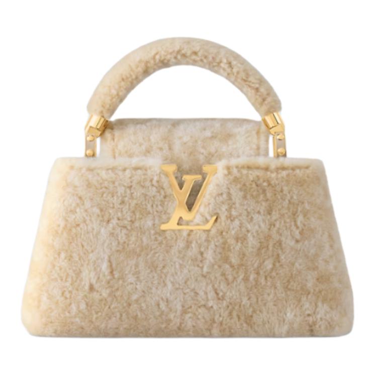 

SKI Skiing Серия С мехом и отделкой из коровьей кожи Мини-сумка через плечо на одно плечо Женская Бежевая LOUIS VUITTON