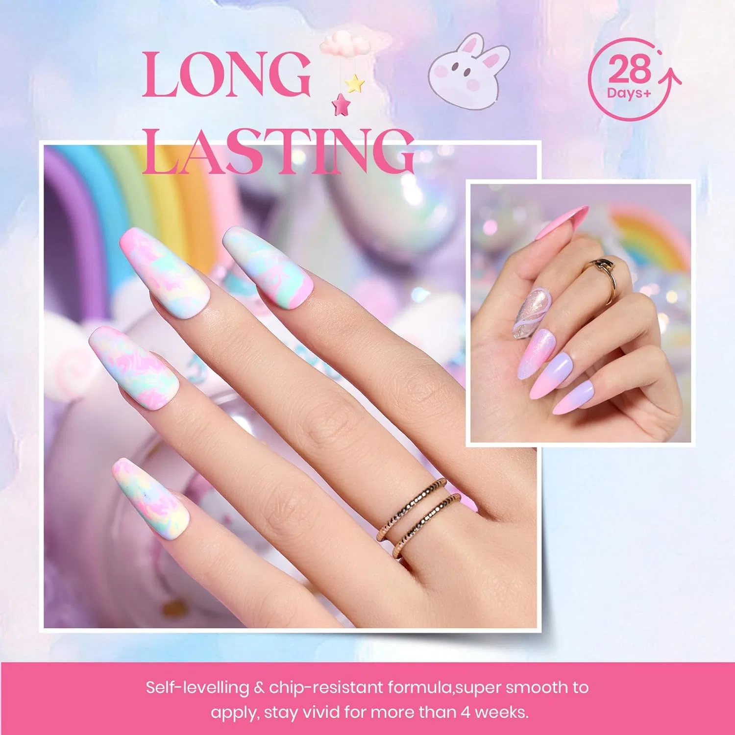 Набор УФ-гель-лаков Traumland Unicorn от Beetles, 20 цветов Beetles Gel Polish, Pink, Blue, Purple, Chameleon, Glitter — фото 4