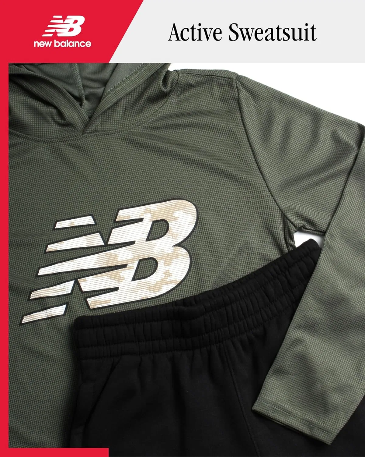 Детский спортивный костюм New Balance, оливковый — фото 2