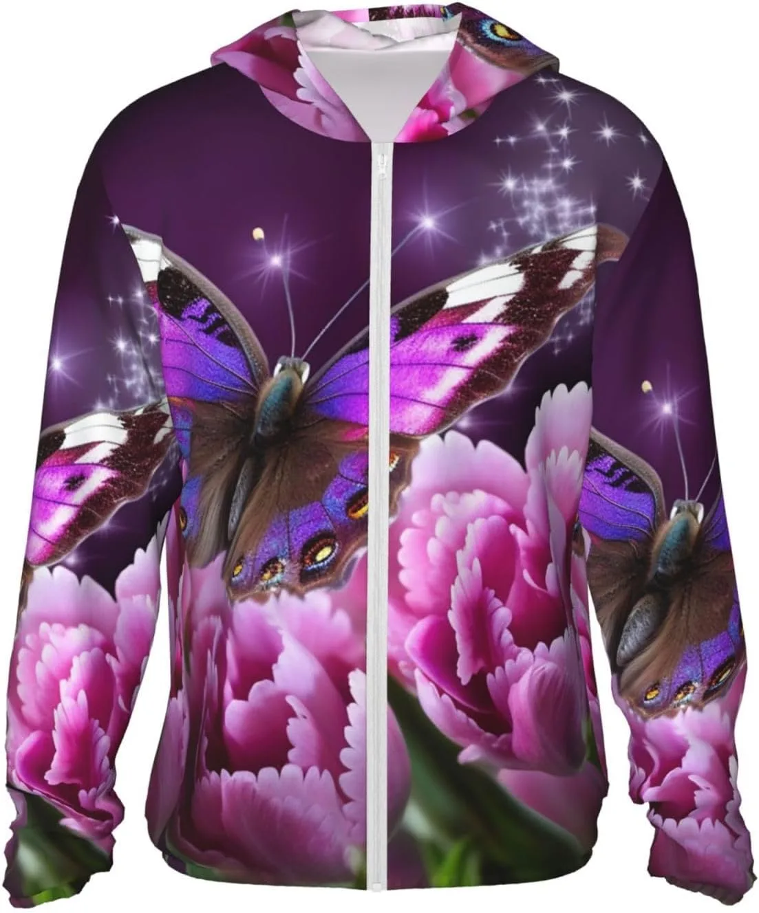 

Мужская футболка с защитой от солнца UPF 50+ Purple Flower Butterfly BWLHJKE