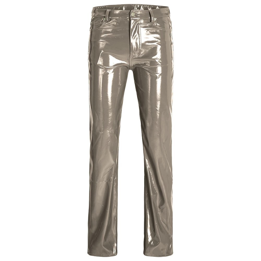

Брюки Jack & Jones Kenya Straight Faux Leat JJXX high waist, коричневый