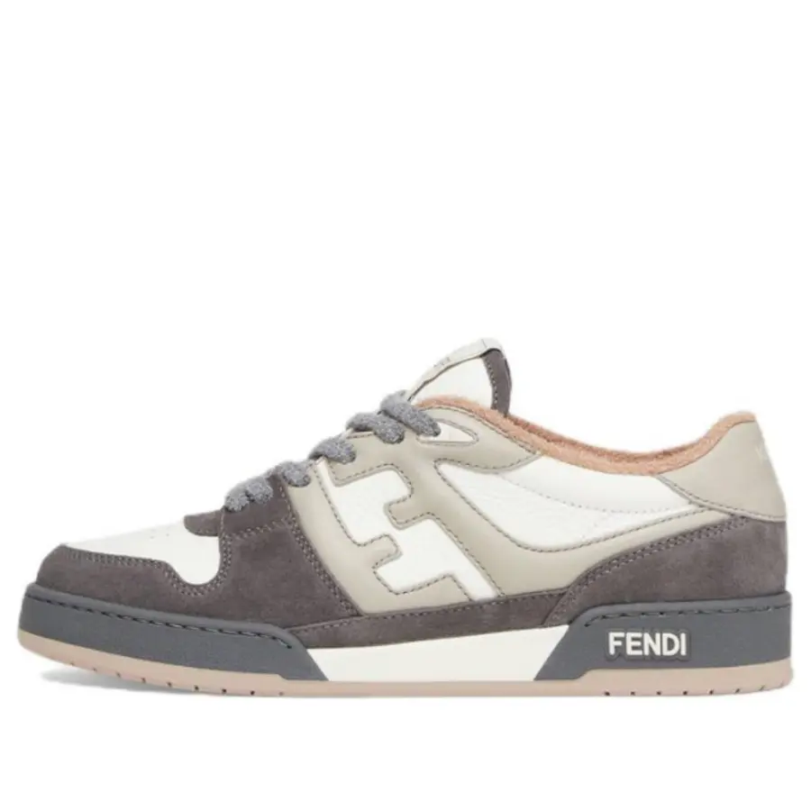 

Кроссовки FENDI Match Low Top Suede 'Grey White', белый