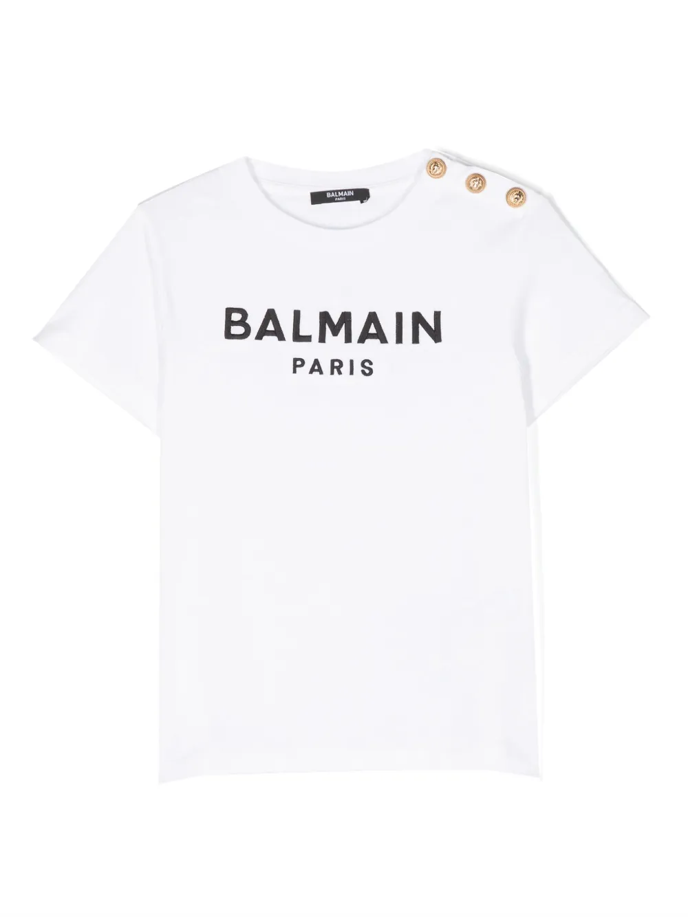 

Футболка с вышитым логотипом Balmain Kids, белый
