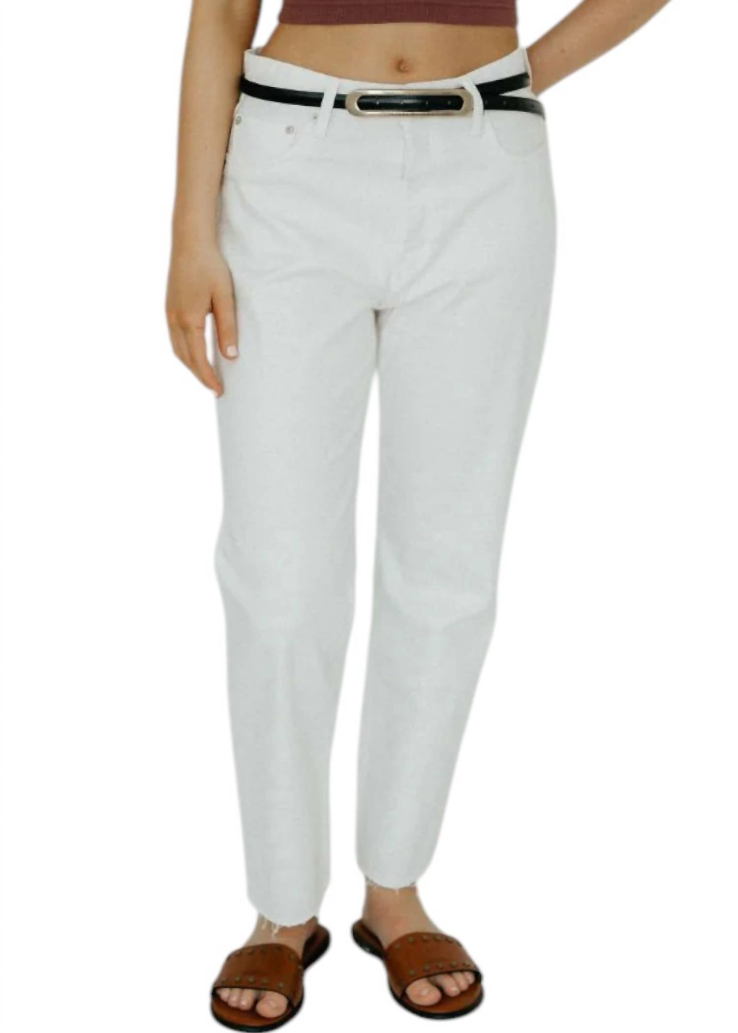 

Широкие прямые джинсы Amherst белого цвета Moussy