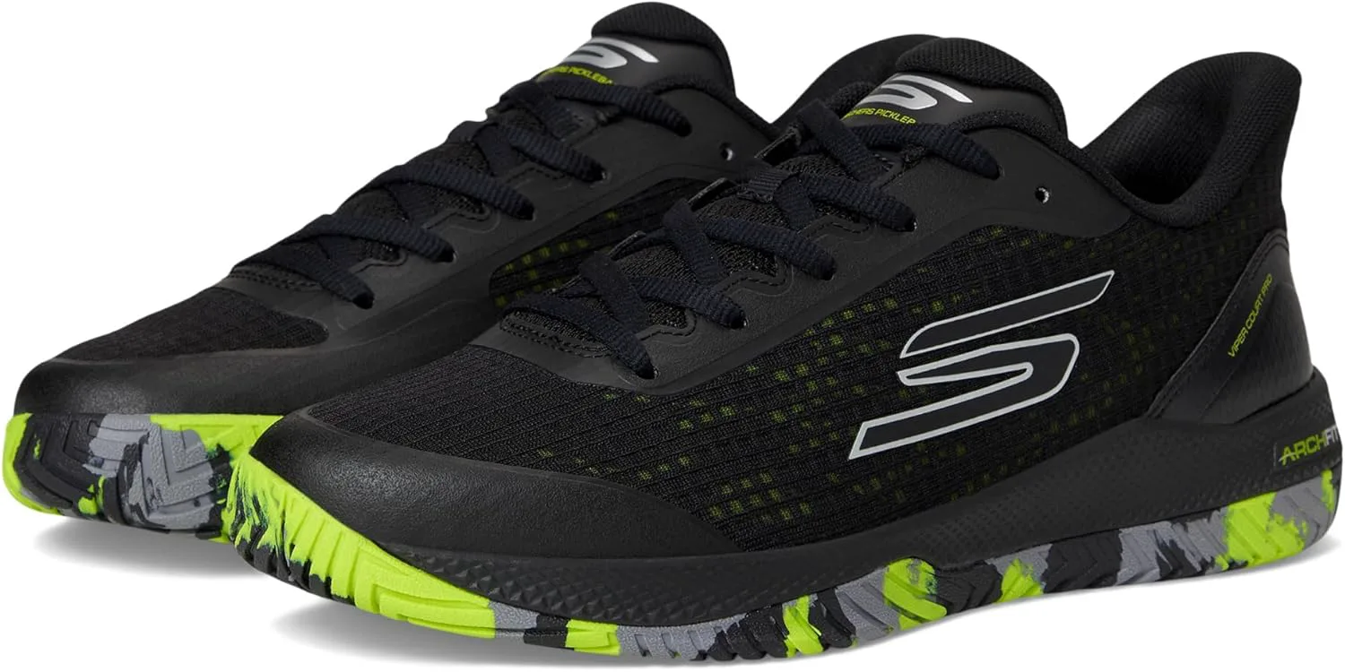 Кроссовки Skechers Viper Court для мужчин - спортивная обувь для игры в пинг-понг и pickleball с поддержкой свода стопы, для использования внутри и на улице, черный — фото 2