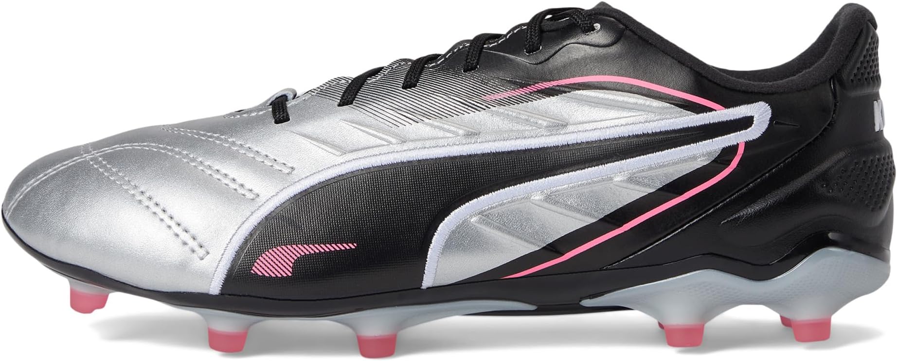 Кроссовки PUMA King Pro Firm, Artificial Ground Soccer Cleats, цвет Puma Silver-Puma Black-Sun Struck-Puma White — фото 4