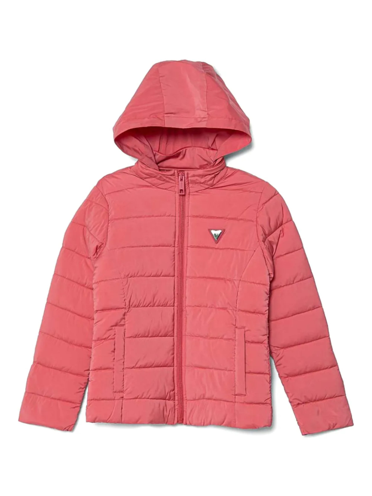 

Guess Kids детская куртка-пуховик с аппликацией логотипа, розовый