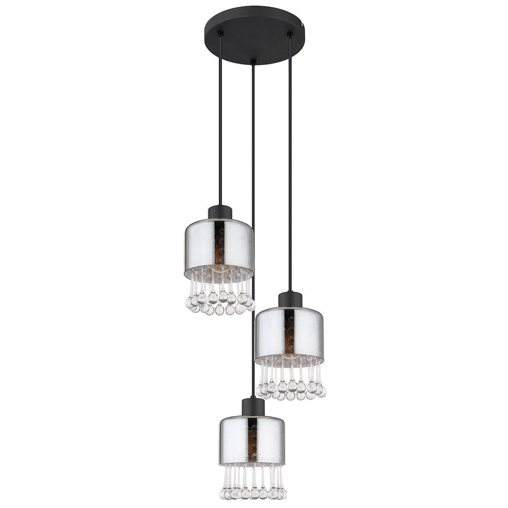 

Подвесной светильник, металл, черный, стекло, кристаллы, D 33 см Globo Lighting