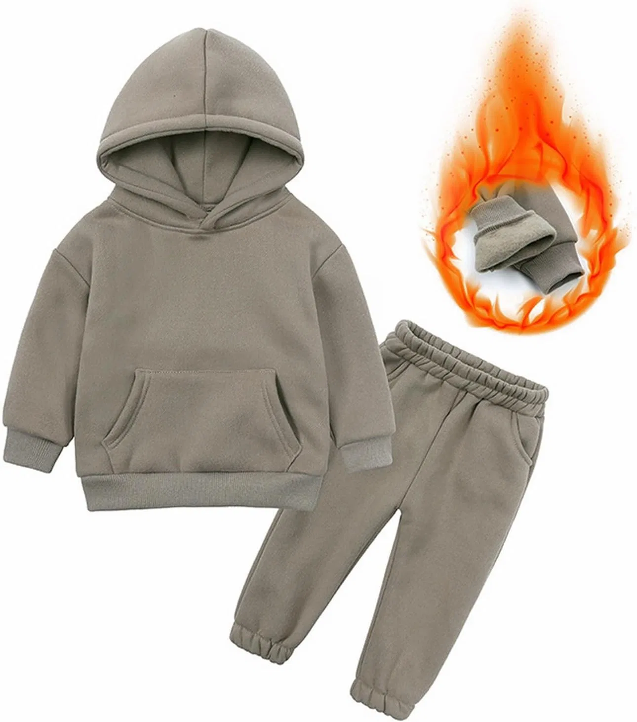 Детский спортивный костюм с флисовой подкладкой, Dark Gray — фото 2
