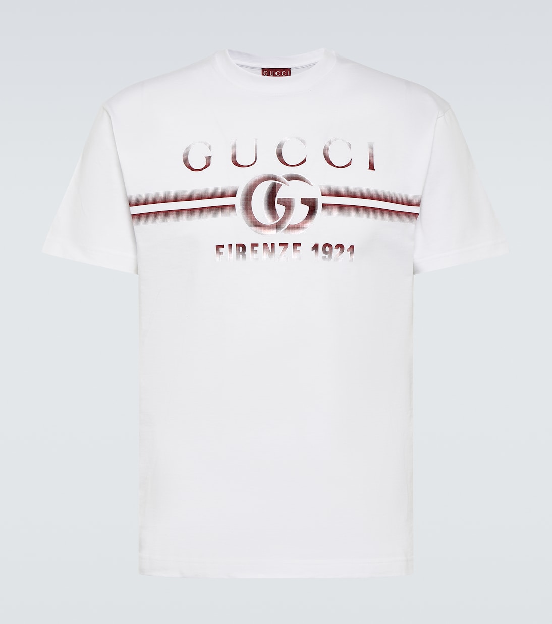 

Футболка из хлопкового джерси с логотипом Gucci, White/Red