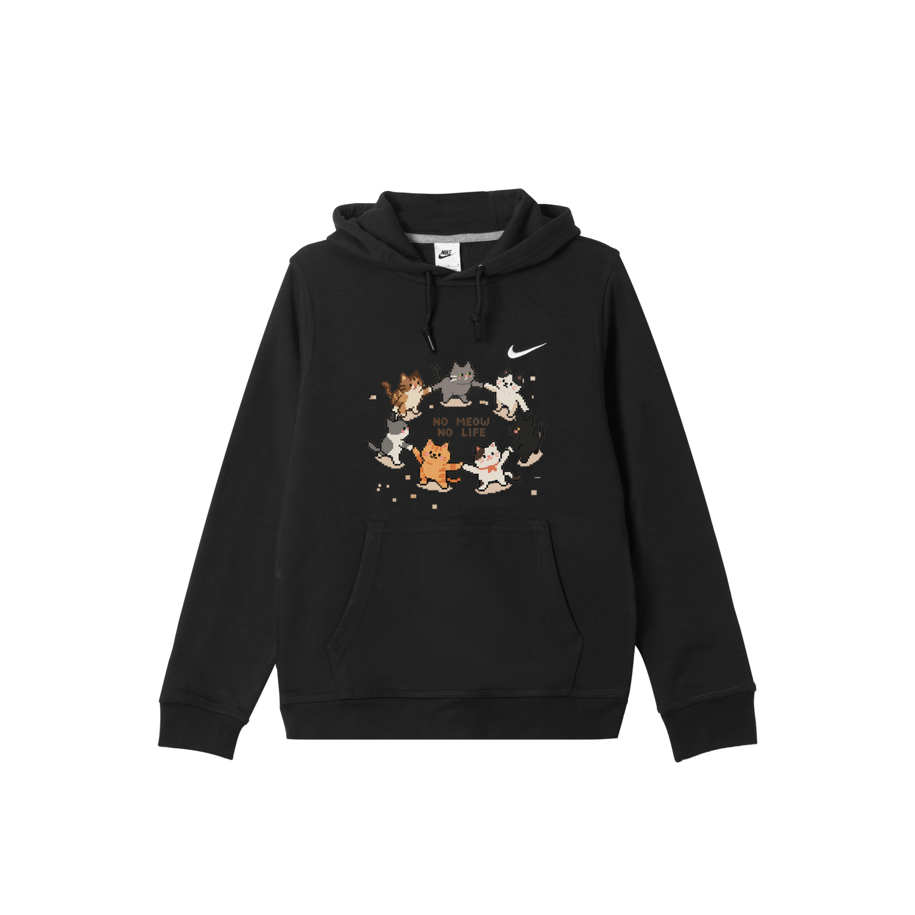 

Nike Мужская толстовка с капюшоном, черная, утепленная, стандартного размера