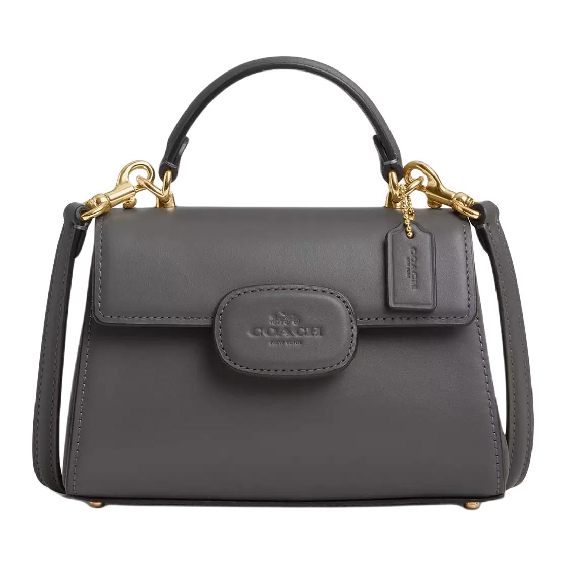 

COACH Элитный кожаный женский клатч через плечо мини угольный