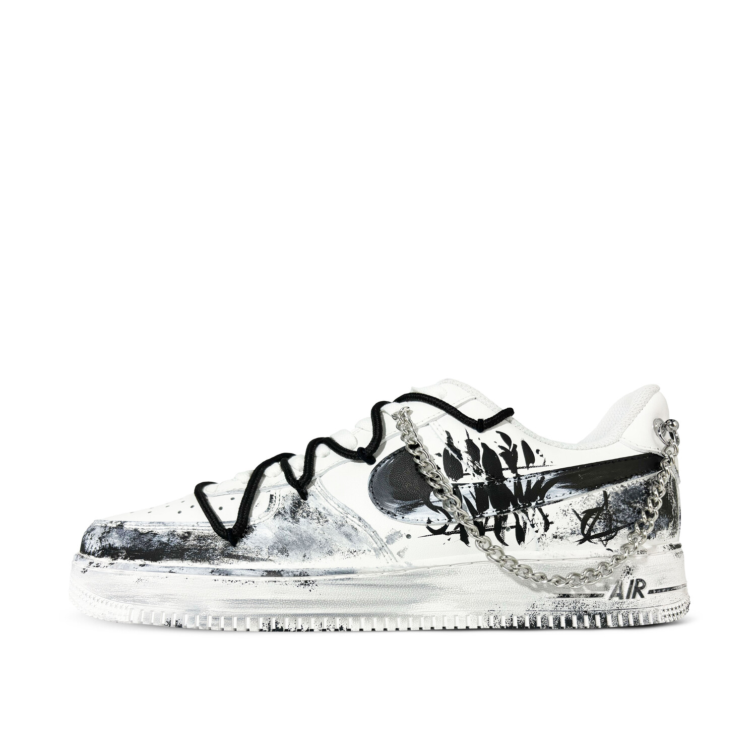 

Кроссовки Nike Air Force 1 Skateboarding Shoes Men Low-top Black/White, цвет Shadow Knight