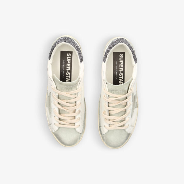 Женские суперзвездные кожаные низкие кроссовки Golden Goose, белый — фото 2
