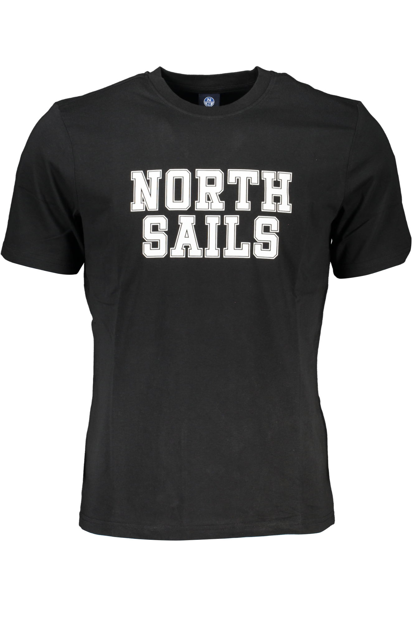 

Мужская футболка North Sails хлопковая с белым принтом, черный