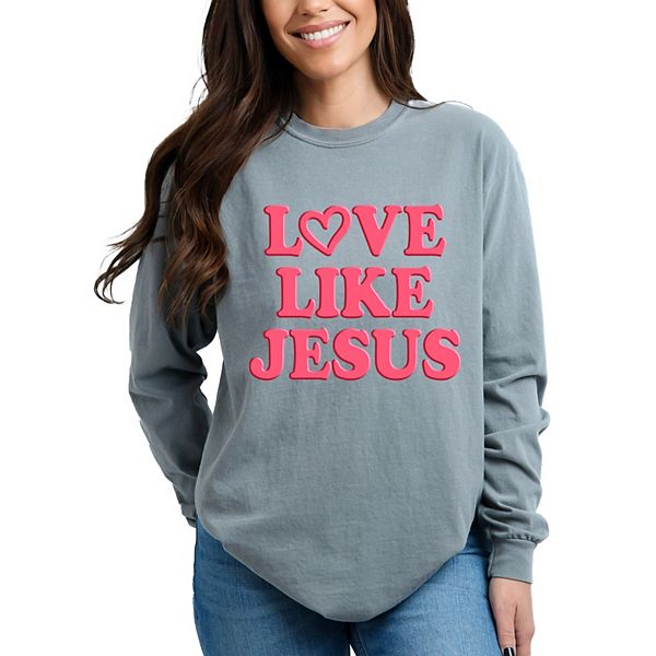 

Футболка Love like Jesus Heart Bold Puff с длинным рукавом, окрашенная в стиле garment dyed Simply Sage Market, Grey, Серый, Футболка Love like Jesus Heart Bold Puff с длинным рукавом, окрашенная в стиле garment dyed Simply Sage Market, Grey