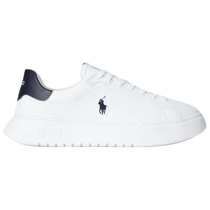 Кожаные кроссовки на низкой подошве со шнурками Polo Ralph Lauren, белый — фото 3