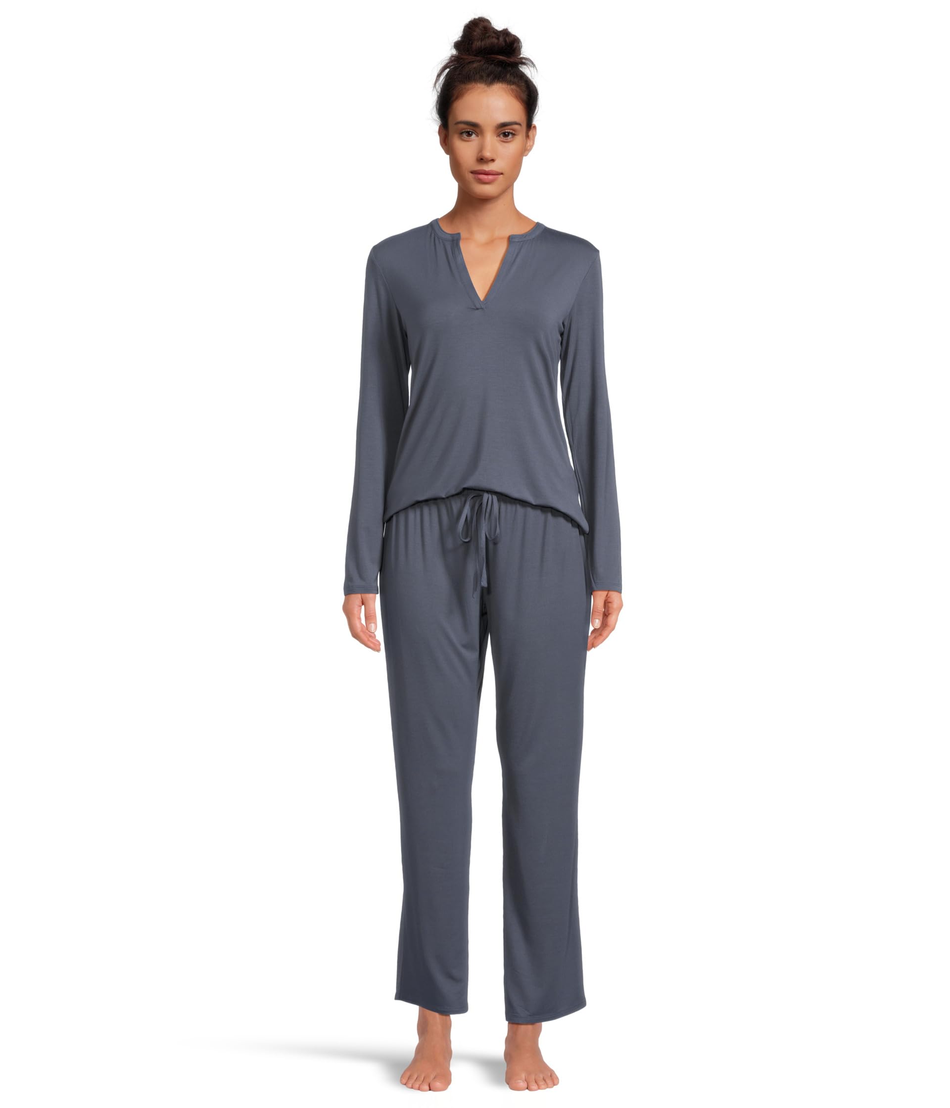 

Пижама Natori Feathers Essentials Long, темно-синий