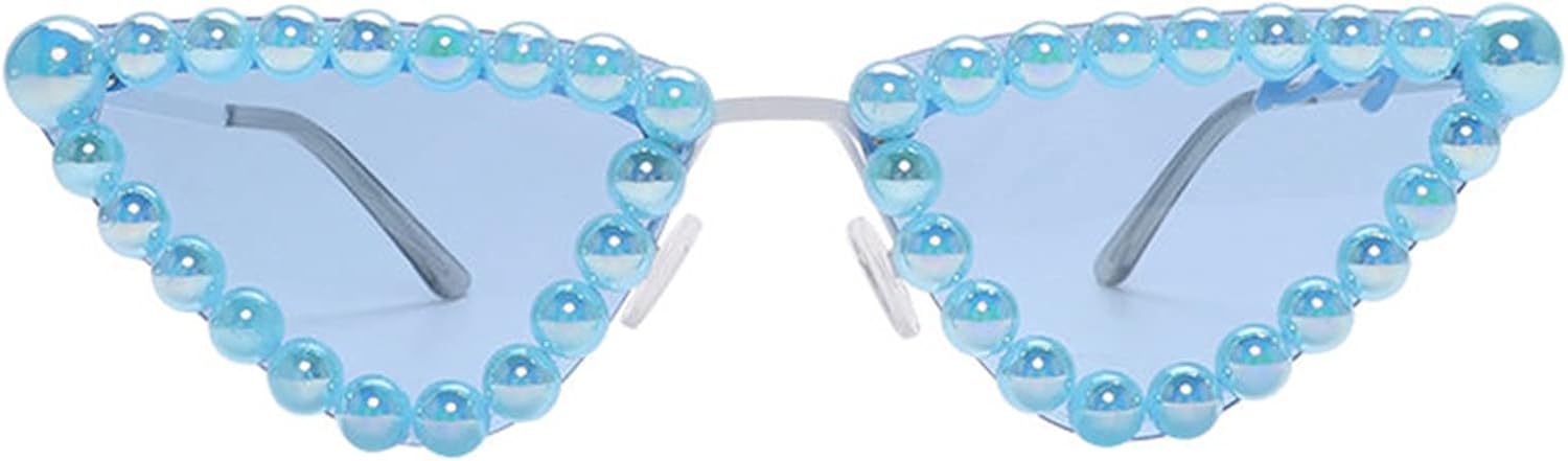 

willochra Сексуальные женские модные солнцезащитные очки «кошачий глаз» с бриллиантами, защита от ультрафиолета UV400, небольшие блестящие роскошные очки с кристаллами, Blue