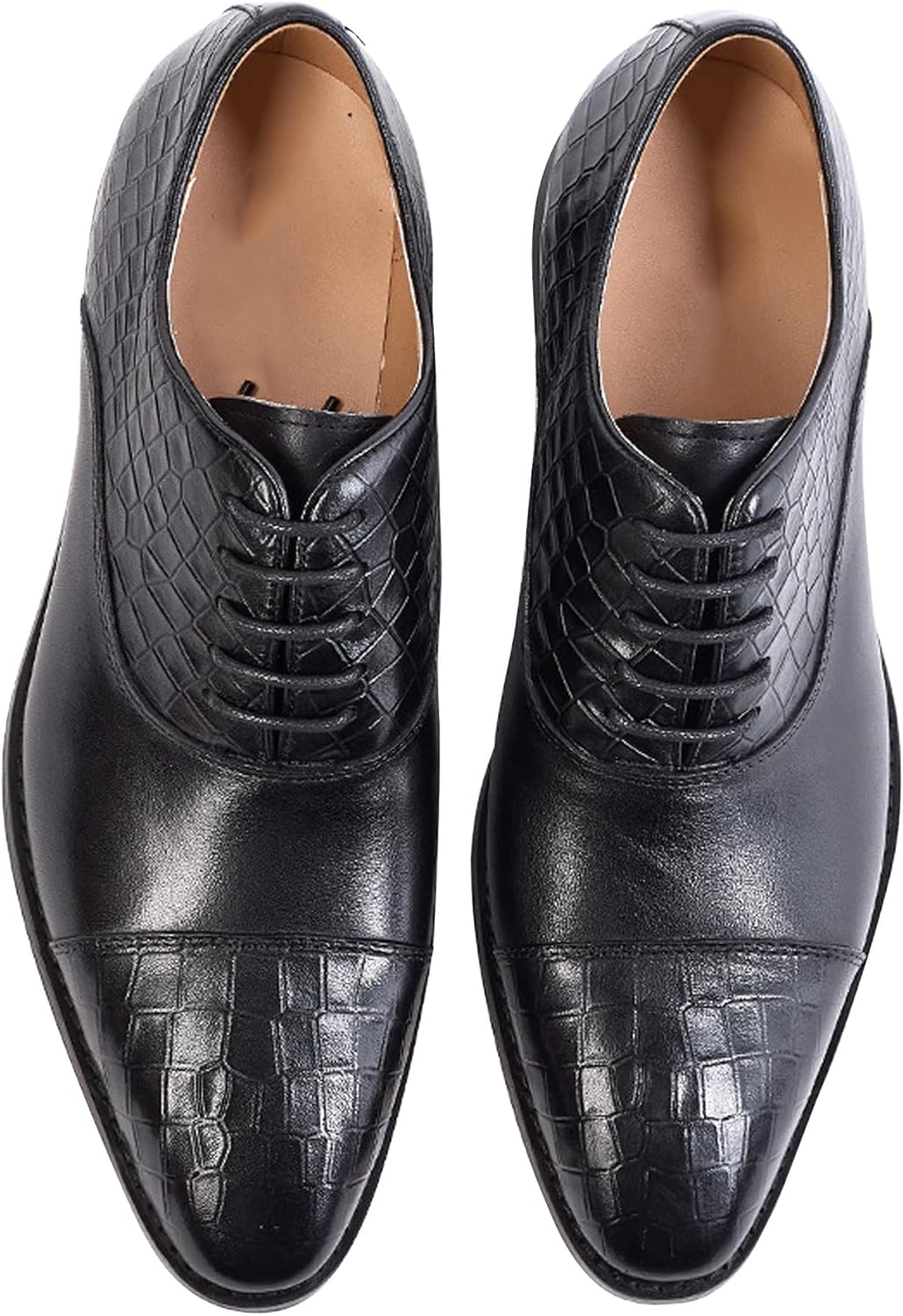 

Мужские классические туфли Оксфорды из натуральной кожи, заостренные, стильные, для выпускного, свадьбы, делового и повседневного ношения, удобные туфли под смокинг Santimon, черный