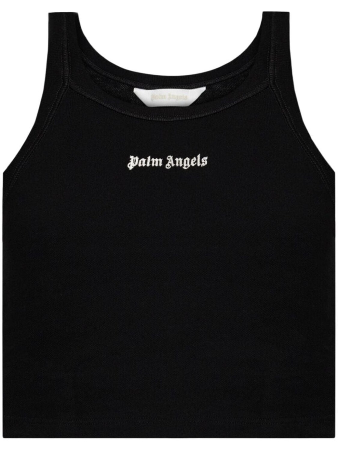 

Palm Angels ребристая майка с вышитым логотипом, черный