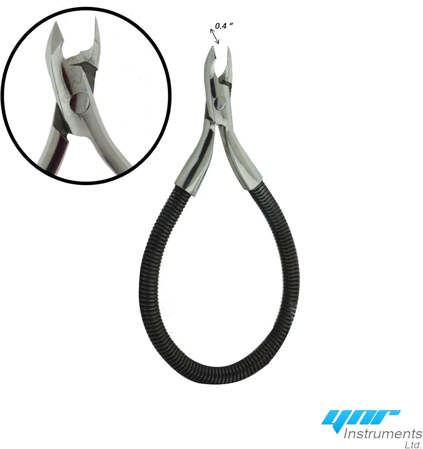 Кусачки для кутикулы YNR Grip and Snip Spiral Spring Grade SS, черные Ynr