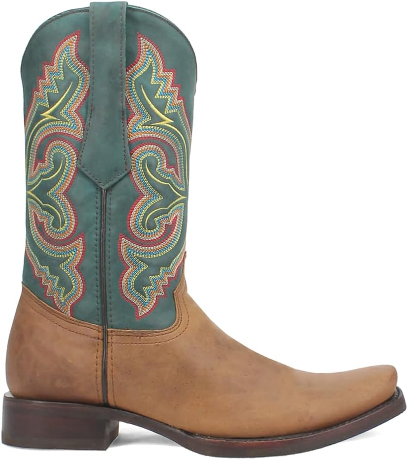 

Мужские повседневные ботинки Dingo True Grit с квадратным носком и вышивкой, средняя голень - коричневые, красные