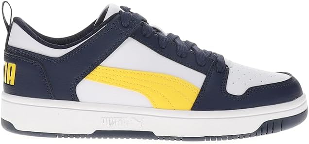 Кроссовки Puma Unisex-Child Rebound Layup, белый/синий/желтый — фото 2