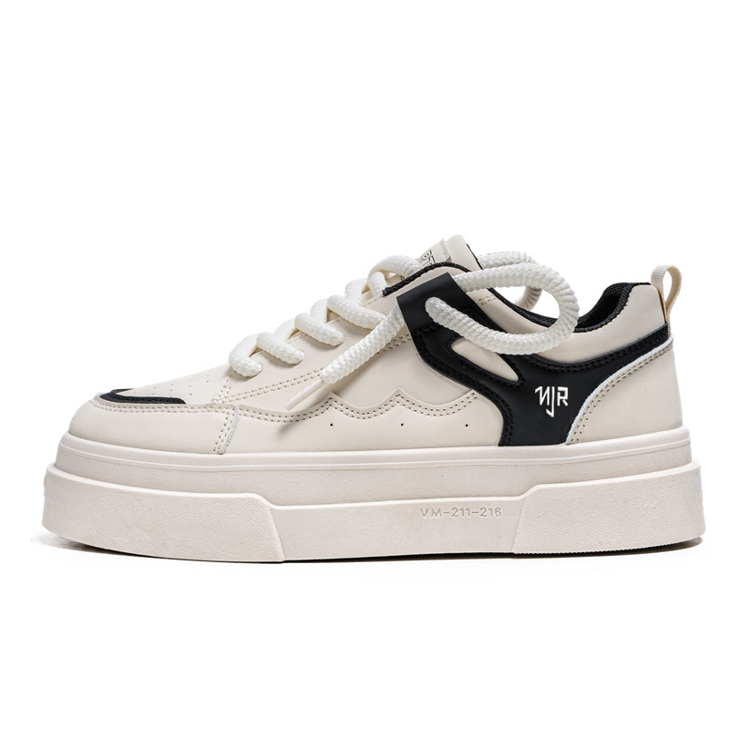 

NANJIREN Антискользящие и износостойкие низкие скейтерские кроссовки для мужчин с эффектом увеличения роста - белый черный, цвет White Black