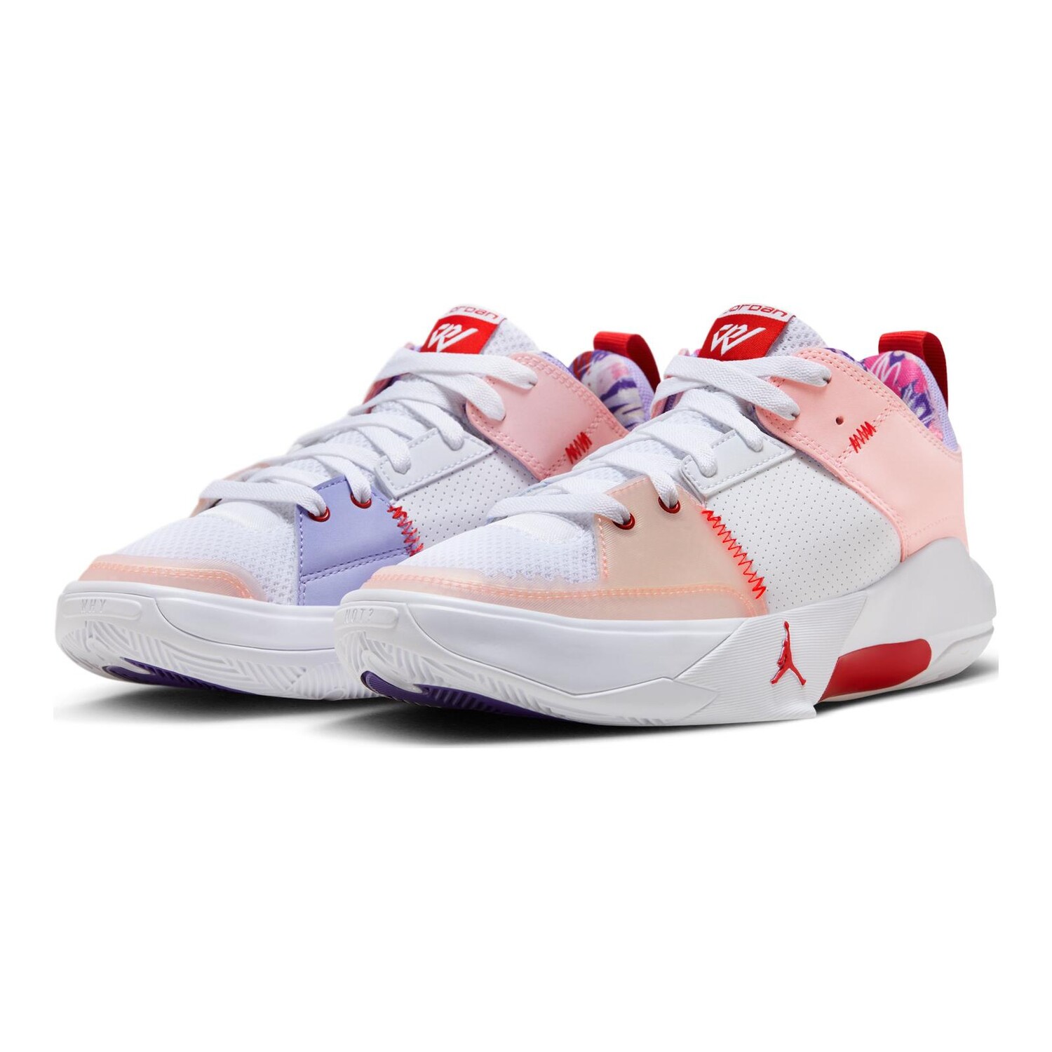 Баскетбольные кроссовки One Take 5 Kids для начальной школы Jordan, цвет 100 White/College Red/Clear White Pink/Pulse Purple/Dark Iris Purple/Sunset Red — фото 2