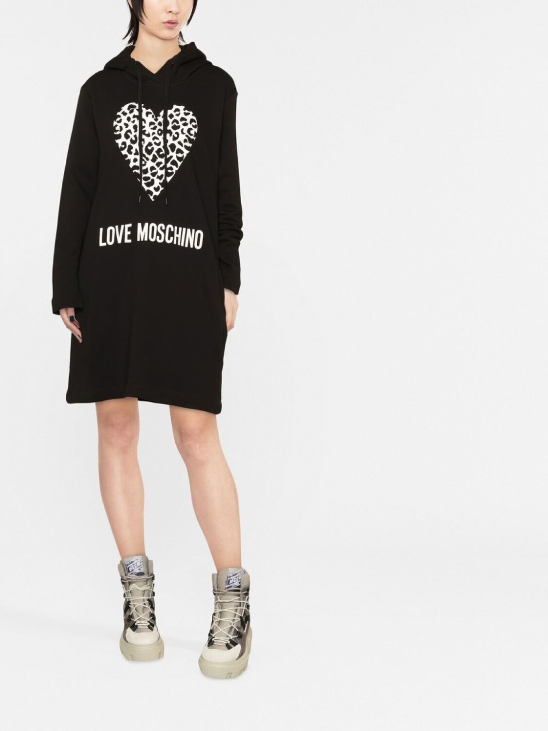 

Love Moschino платье с капюшоном, черный