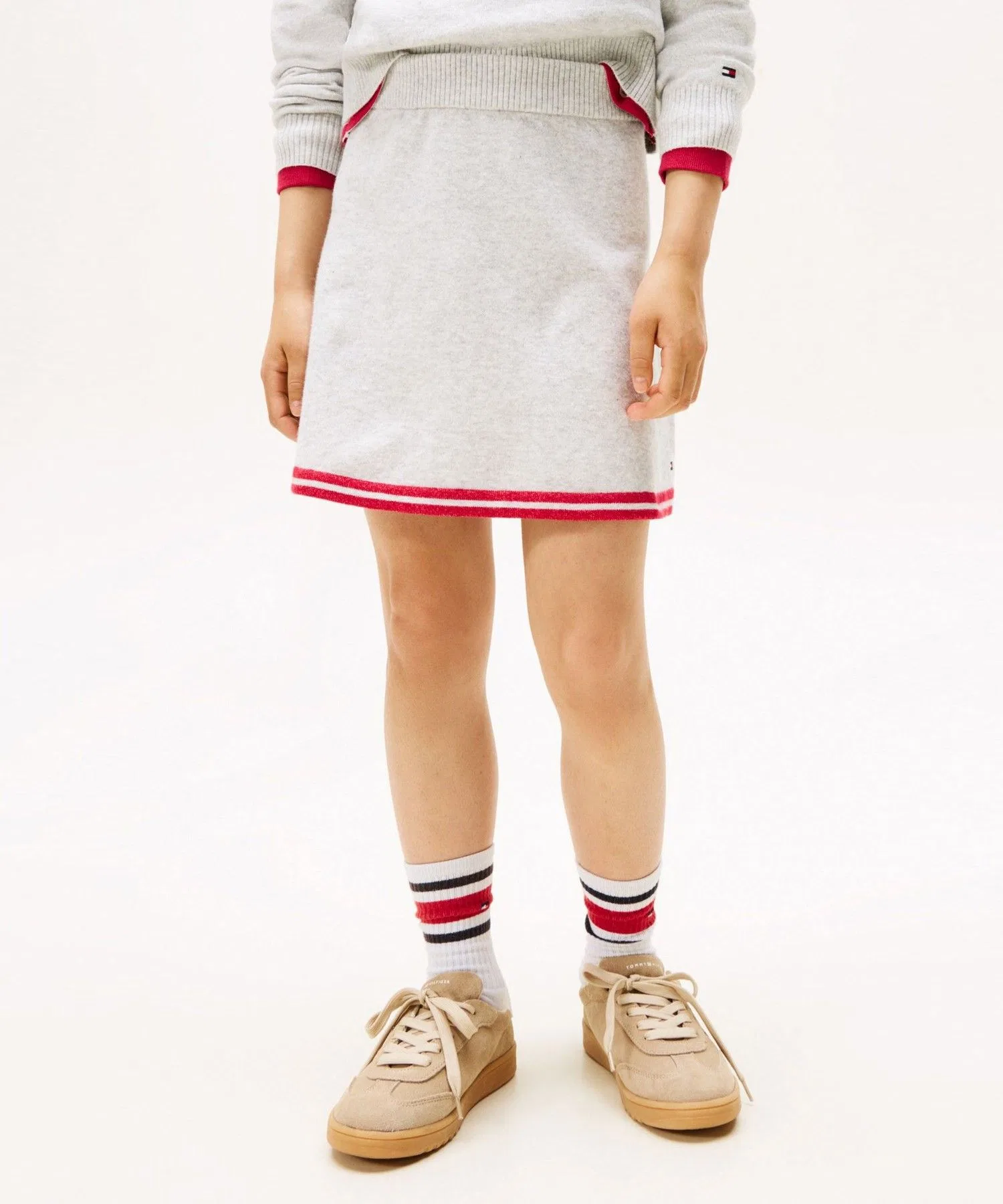 Девочки. Мини-юбка в стиле колледж TOMMY HILFIGER серая
