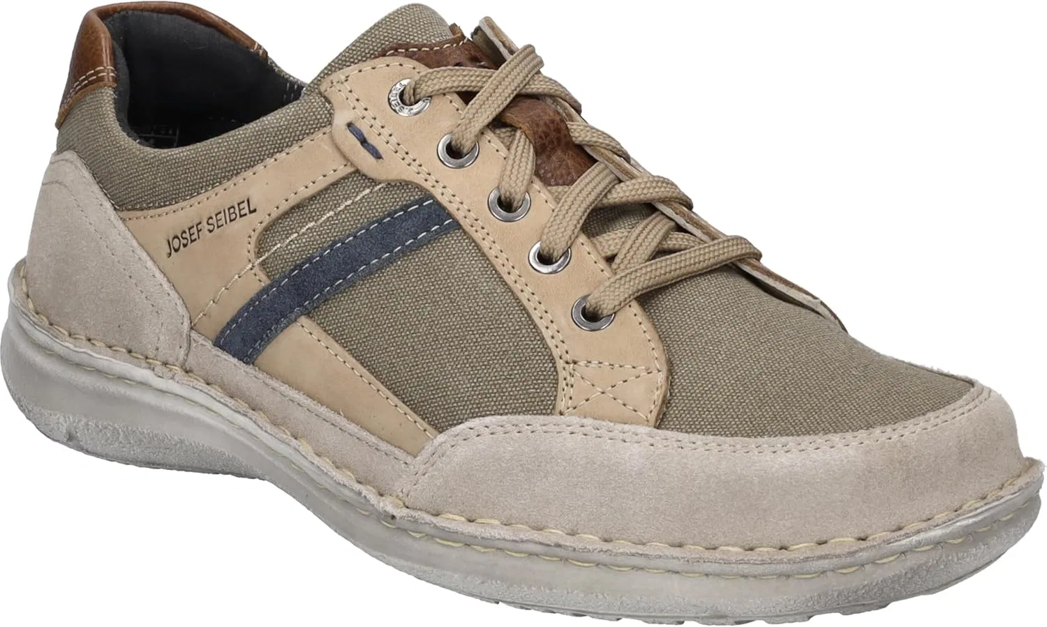 Мужские низкие кроссовки Josef Seibel Anvers 79, очень широкие (K), со сменной стелькой, Beige/Multi-Coloured — фото 2