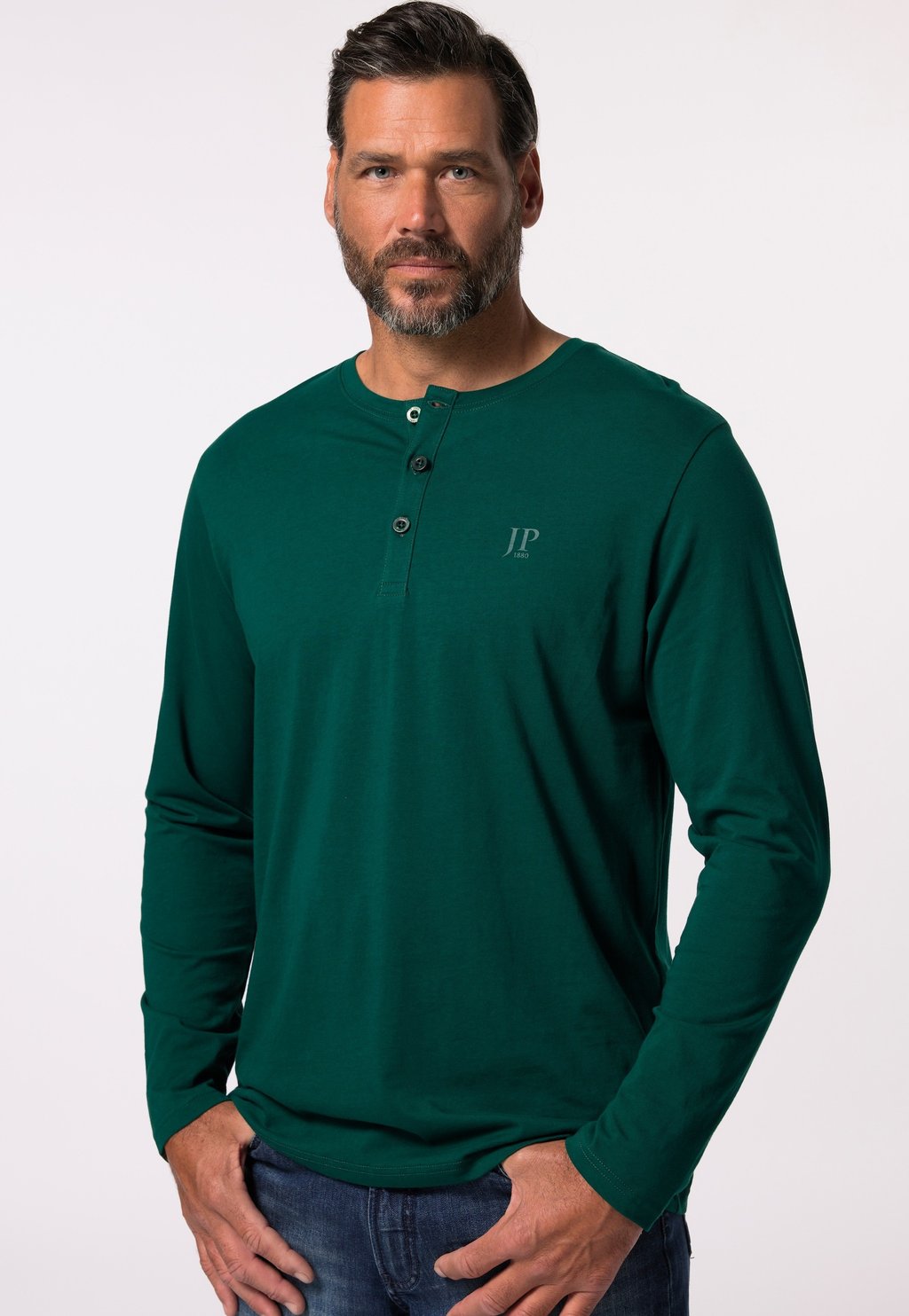 

Футболка с длинным рукавом BIG TALL HENLEY TEE JP1880, зеленый