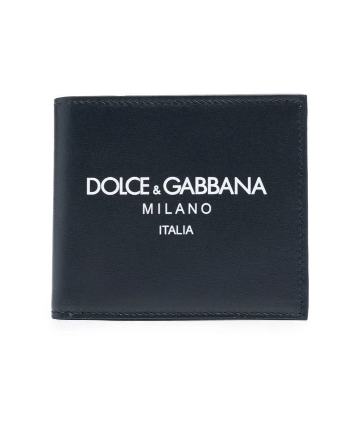 

Кожаный кошелек с тисненым логотипом Dolce & Gabbana, синий