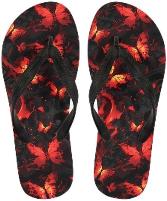 

Сандалии-вьетнамки Semiouray с черепом для женщин, готические с бабочкой, классические шлепанцы для пляжа, удобные мужские сандалии-вьетнамки, Gothic Butterfly Painting